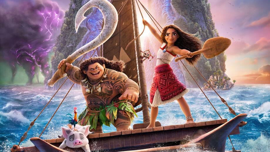 1455b Moana 2 Movie Maona And Maui 4K Wallpaper PC Desktop