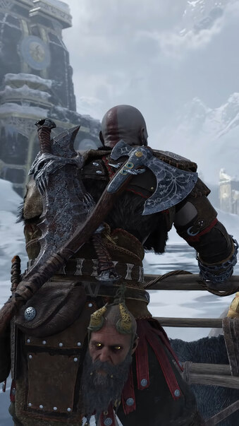 4K Phone HD God of War Ragnarok Kratos PS5 Wallpaper
