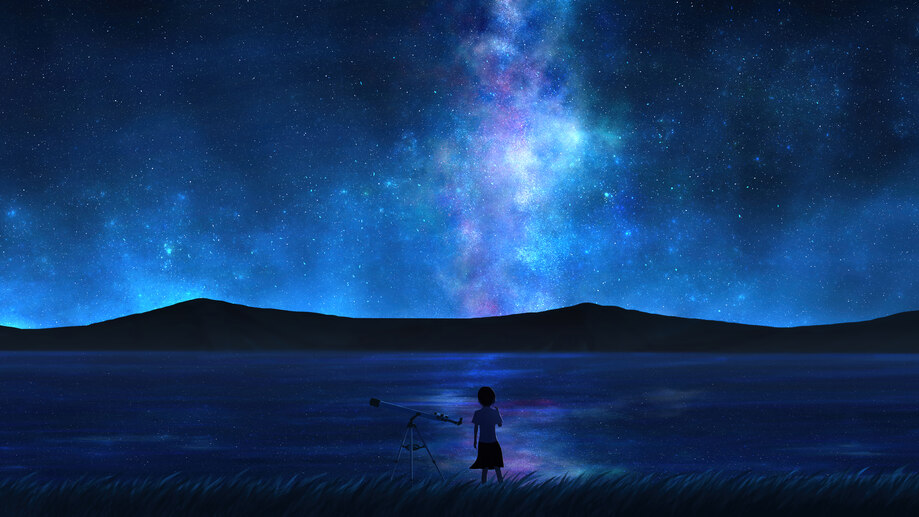 Stargazing Girl Photo Realistic Anime Generative AI Stock Illustration -  Illustration of vibe, stars: 275124571