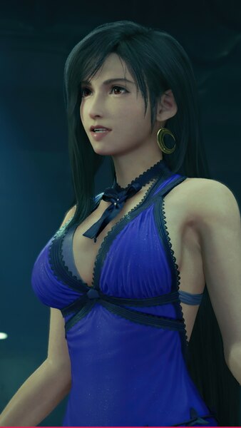 famous blue black dress FF7 Tifa Lockhart Purple Dress Outfits Halloween Carnival Party Cosplay  Costume main image 0