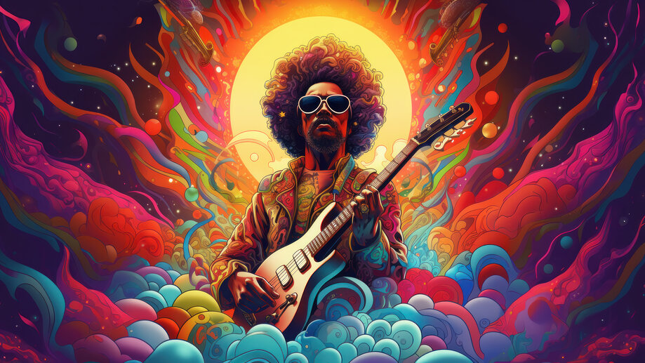 Afro Guitar Colorful Music 4K #2221n Wallpaper iPhone Phone