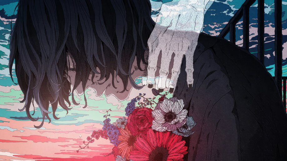 Anime Boy Crying Alone Flowers 4K #2490j Wallpaper iPhone Phone