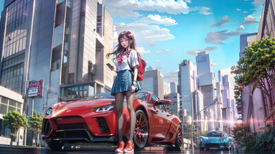 Wallpaper : girl on car, anime girls, night, winter, weapon, mist, artwork  2560x1440 - Dark313 - 2269966 - HD Wallpapers - WallHere