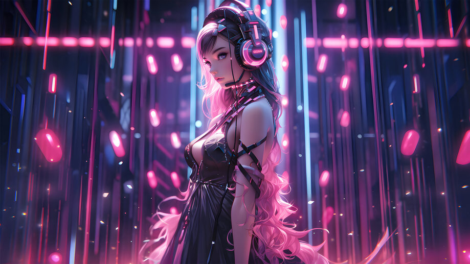 Anime Girl Cyberpunk Sci-Fi Cherry Blossom 4K Wallpaper iPhone HD Phone  #7291l