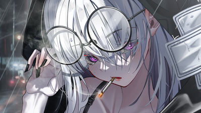 Cô gái Anime với mắt kính đang nhìn chằm chằm vào bạn trên hình nền này sẽ khiến bạn cảm thấy mình như đang được yêu thương và chăm sóc. 