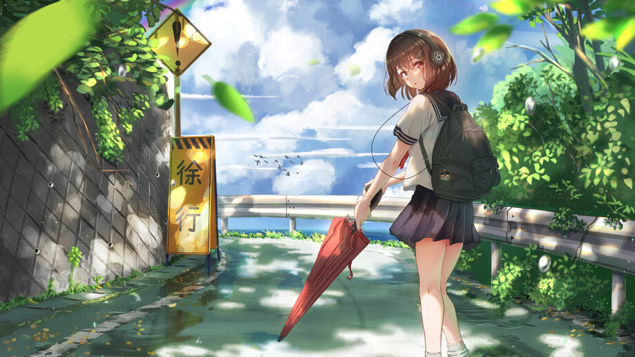 Lofi Anime School Girl Digital Art 4K Wallpaper iPhone HD Phone #960h