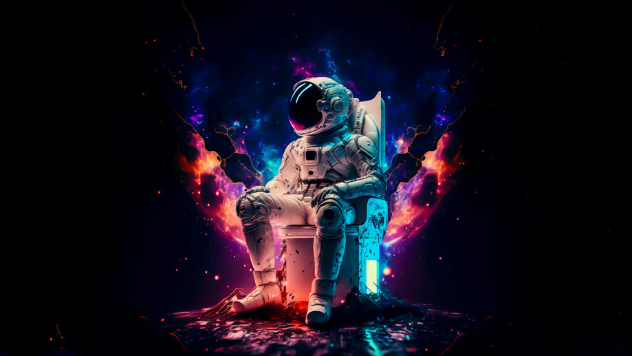 Astronaut Chill Space Colorful 4K #2850j Wallpaper iPhone Phone