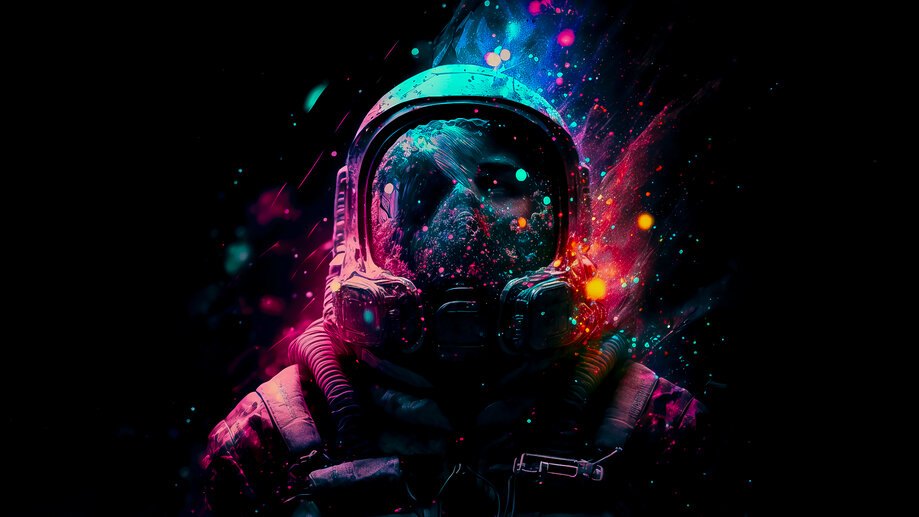 Astronaut Colorful Space 4K #2830j Wallpaper iPhone Phone