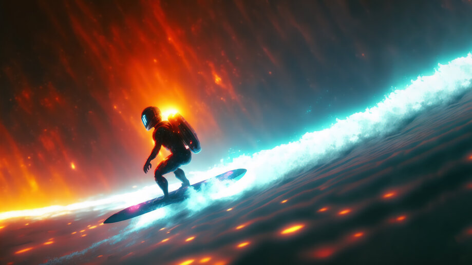 hd surfing astronaut