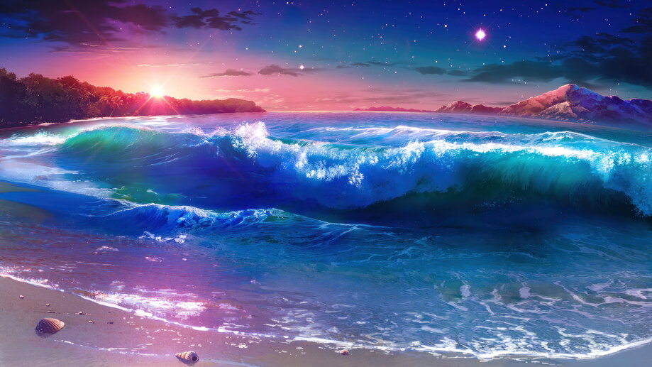 ocean sunset background