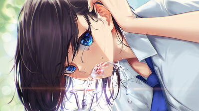 Anime Girl Mask Glowing Eyes 4K Phone iPhone Wallpaper #1234a