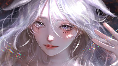 Anime Girl Beautiful White Hair 4K Wallpaper iPhone HD Phone #4190h