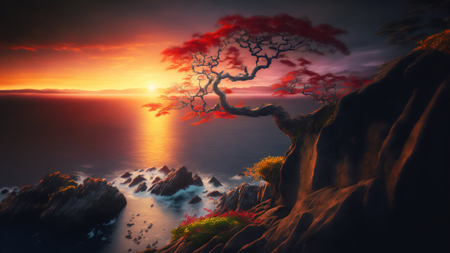 Beautiful Night Sky Sunset Scenery 4K Wallpaper iPhone HD Phone #5630i