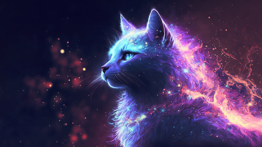 Cat Colorful Background Art 4K Wallpaper iPhone HD Phone #5310i