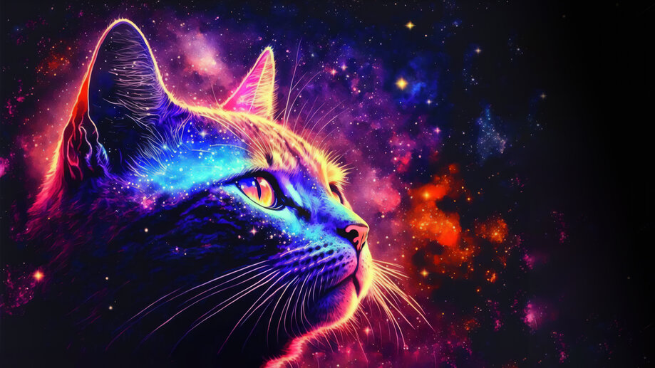 Cat Colorful Background Art 4K #5310i Wallpaper iPhone Phone