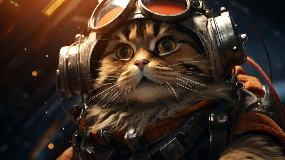 Cat Pilot 4K #6750j Wallpaper PC Desktop