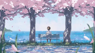 Download Free Anime Cherry Blossom Background - PixelsTalk.Net