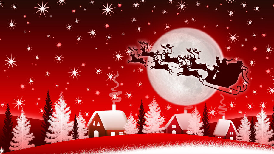 Christmas Santa Claus Sleig 4K 8K #8200h Wallpaper PC Desktop