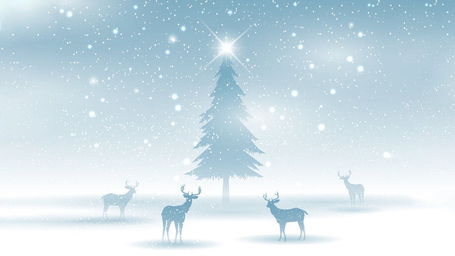 Christmas Tree Reindeer 4K #8230h Wallpaper PC Desktop