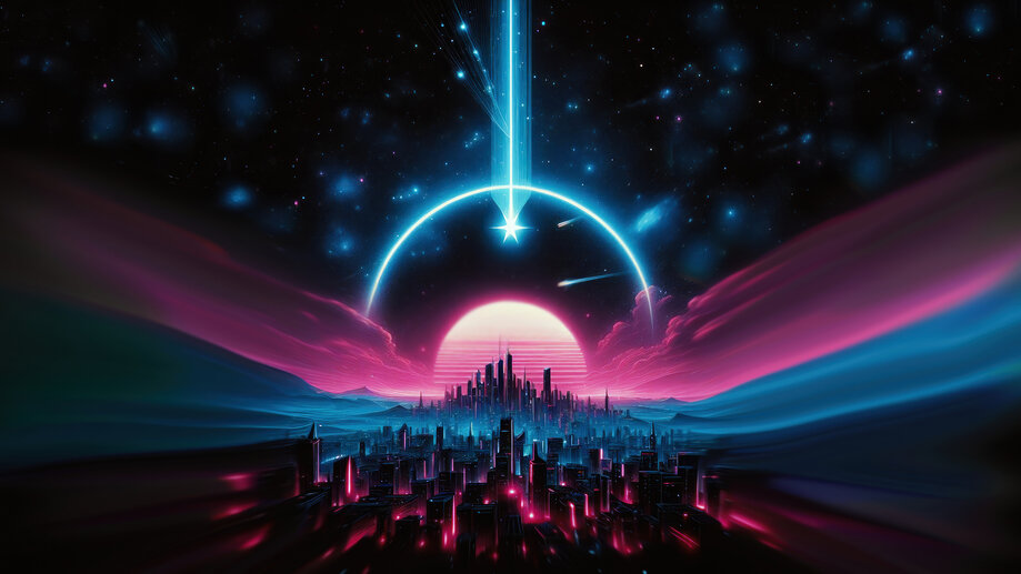 City Retrowave 4K #2031n Wallpaper iPhone Phone