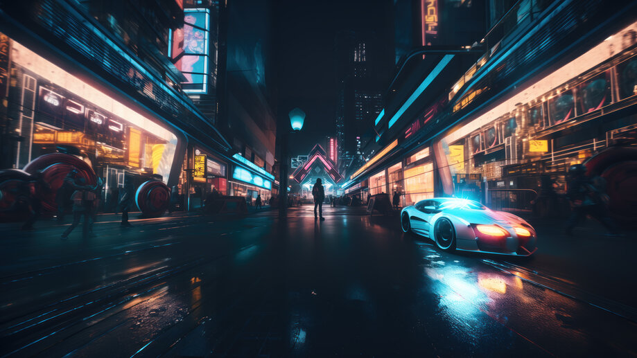 Cyberpunk Sci-Fi City 4K Wallpaper iPhone HD Phone #3371m