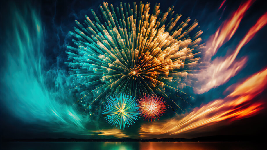 Colorful Fireworks New Year 4k 250i Wallpaper Pc Desktop 8342