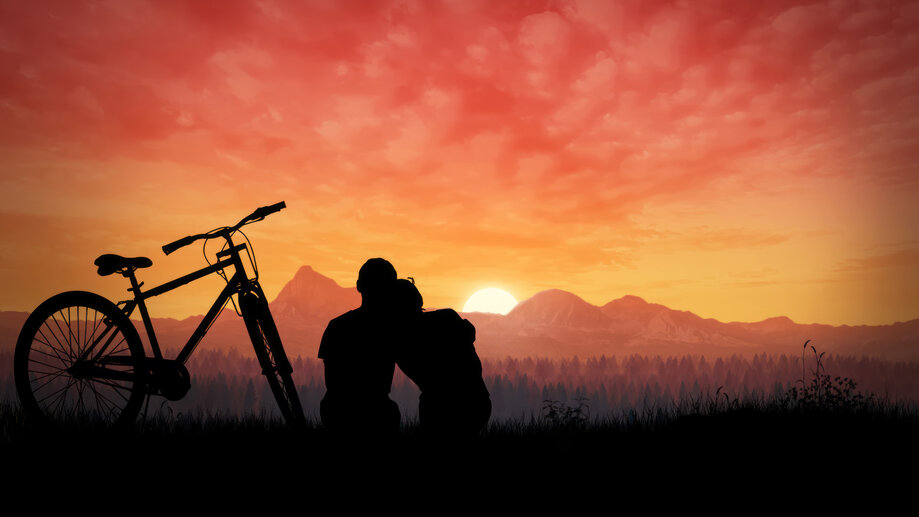 Couple Silhouette Sunset 4K #7770i Wallpaper PC Desktop