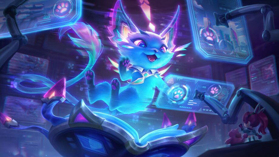 Cyber Cat Yuumi Skin Splash 4K 8K #2363b Wallpaper PC Desktop