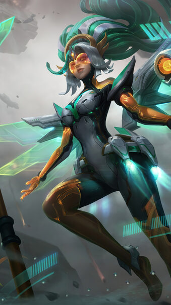 Cyber Halo Janna Skin LoL 4K 8K #9131h Wallpaper PC Desktop