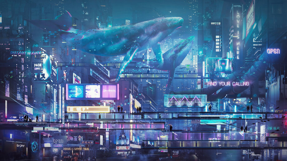 Ninja Cyberpunk Night City HD Wallpaper #830h