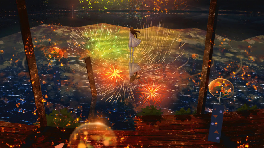 Fireworks Anime Scenery 4K #1460f Wallpaper PC Desktop