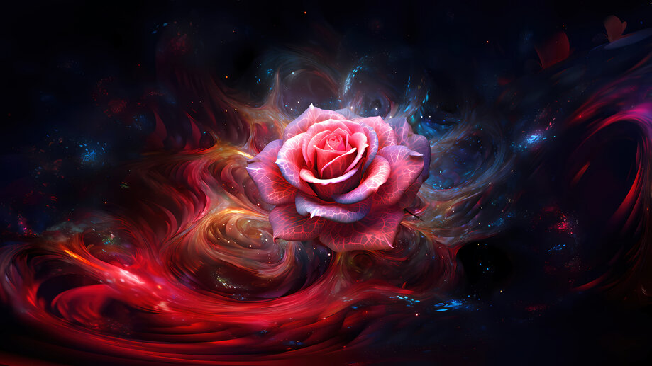 Flower Space Art 4K #7281l Wallpaper PC Desktop