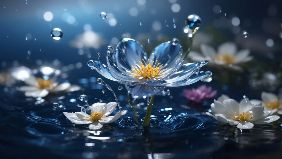 Flowers Rain Droplet 4K #1303a Wallpaper iPhone Phone