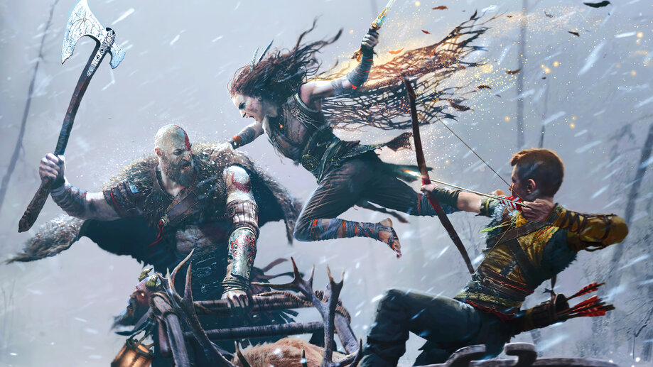 Kratos vs. Thor God of War Ragnarok Art 4K Wallpaper iPhone HD Phone #3601j