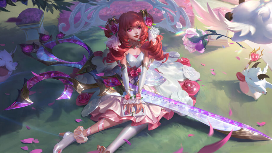 Gwen Crystal Rose Skin LoL 4K 8K #3961m Wallpaper PC Desktop