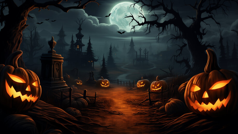 Halloween Night Jack-o-Lantern 4K #6931m Wallpaper PC Desktop