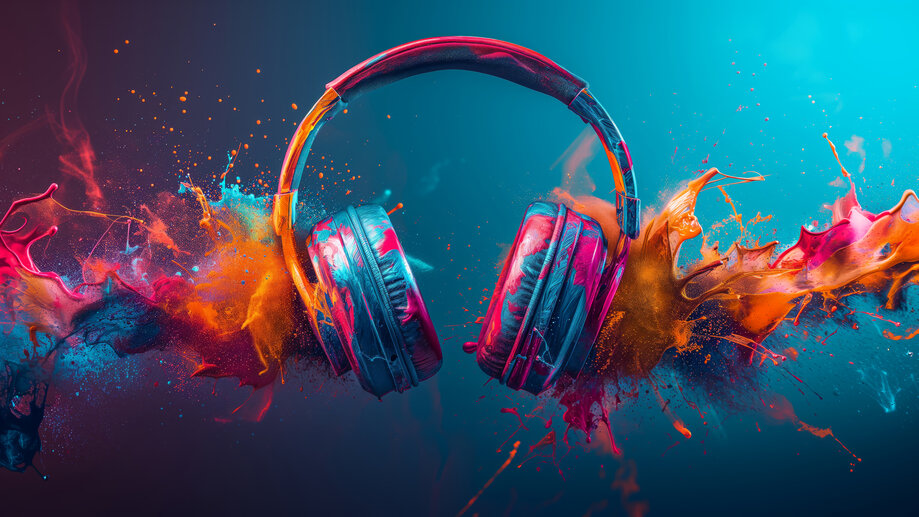 Headphones Paint Color Splash 4K #220j Wallpaper PC Desktop