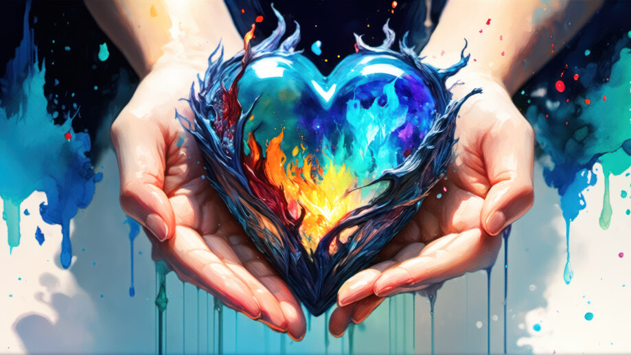 Heart Colorful 4K #2001n Wallpaper iPhone Phone