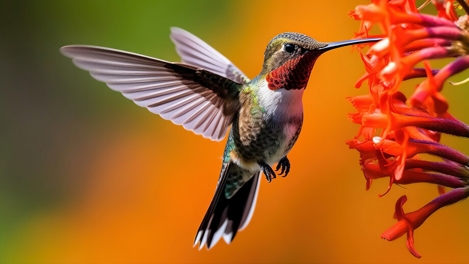 Hummingbird Flower 4K #2061n Wallpaper PC Desktop