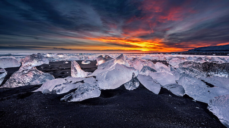 Island Ice Snow Winter Sunset 4K #1230e Wallpaper PC Desktop