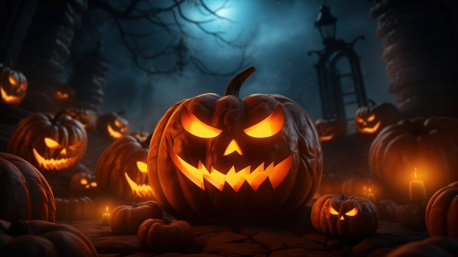 Kirby Jack o' Lantern Pumpkin Halloween 4K Wallpaper iPhone HD