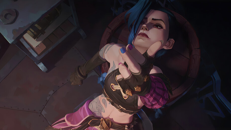 Jinx With Gun Gesture Anime Arcane League of Legends Underpants