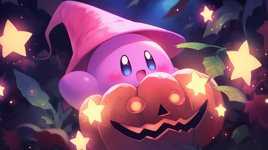 Kirby Jack o Lantern Halloween 4K #8391m Wallpaper PC Desktop