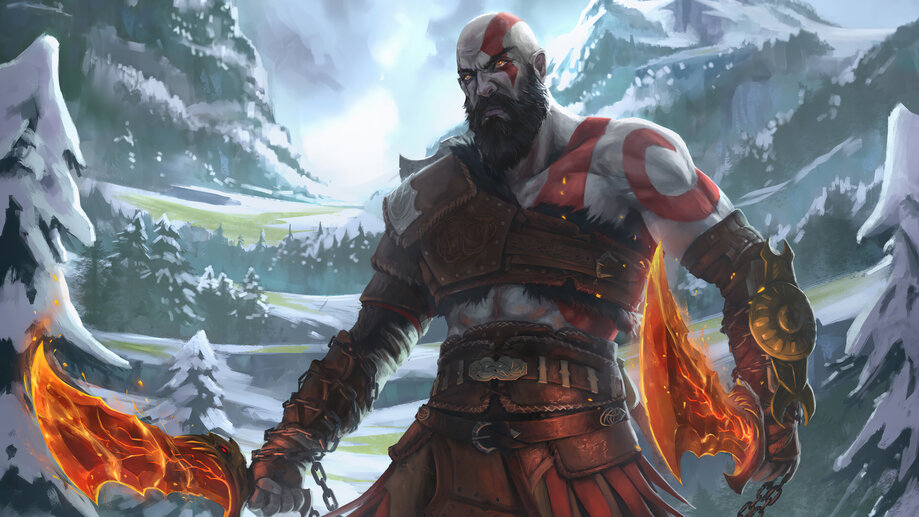 Kratos Bear God of War Ragnarok 4K Wallpaper iPhone HD Phone #3641j