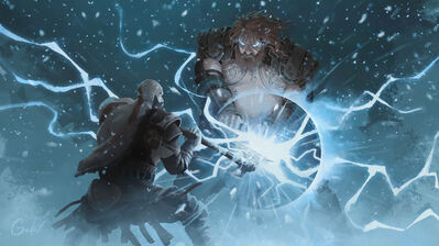 Thor Hammer God of War Ragnarok PS5 4K Phone iPhone Wallpaper #7311b