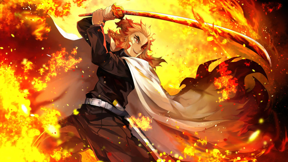 Demon Slayer Kyojuro Rengoku Flame Hashira HD 4K Wallpaper #8.2037