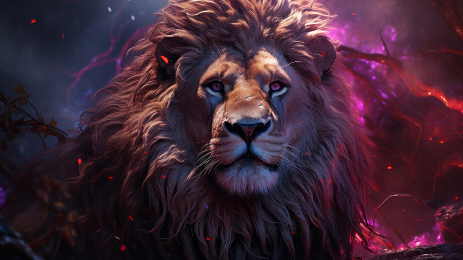 Lion Digital Art Animal 4K #9440i Wallpaper iPhone Phone
