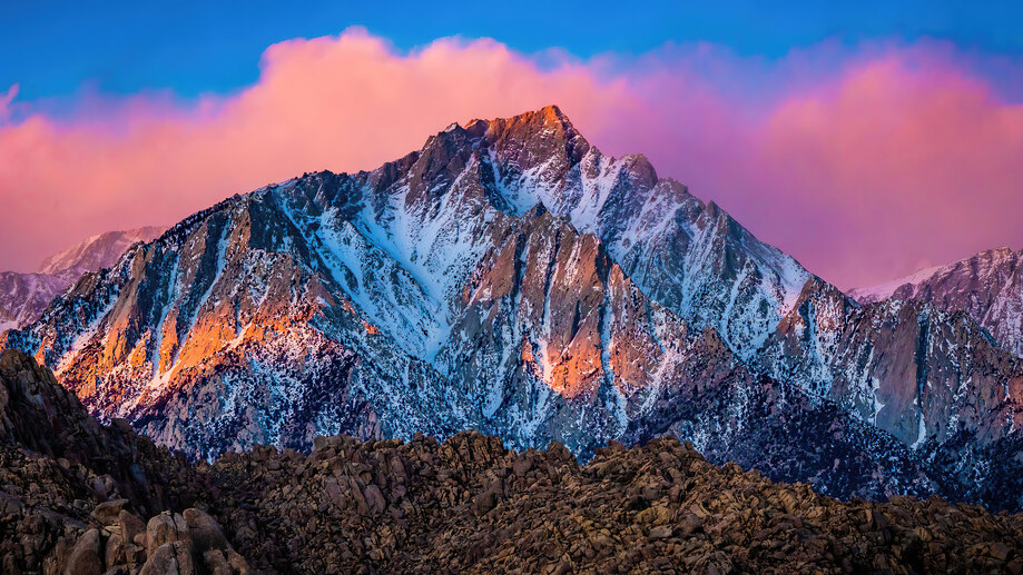 Mountain Lone Pine Peak 4K #8730f Wallpaper PC Desktop