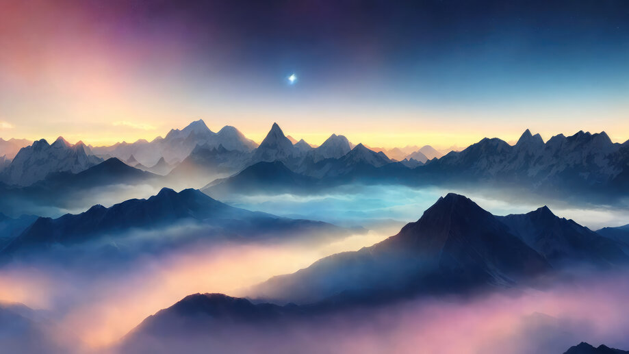 Mountains Scenery Fog Mist 4K #7361l Wallpaper iPhone Phone