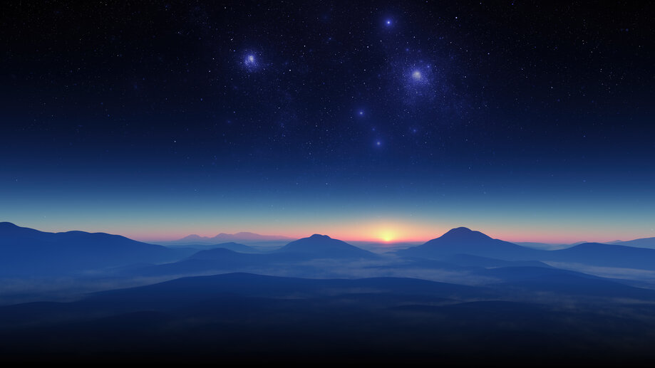 Night Sky Stars Sunrise Horizon 4K #8060g Wallpaper PC Desktop